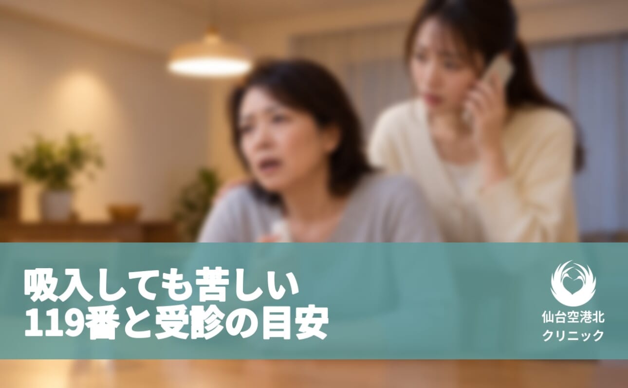 吸入しても苦しい 119番と受診の目安