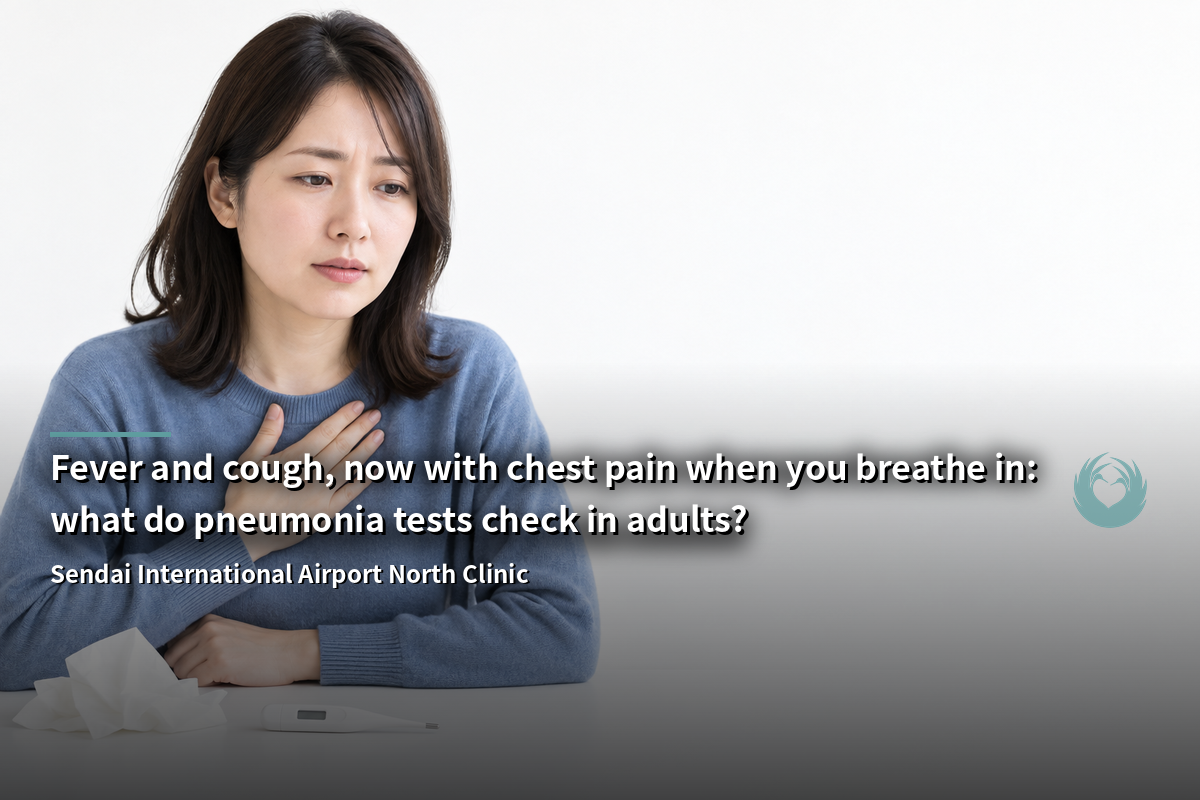 Fever and cough, now with chest pain when you breathe in: what do pneumonia tests check in adults?
