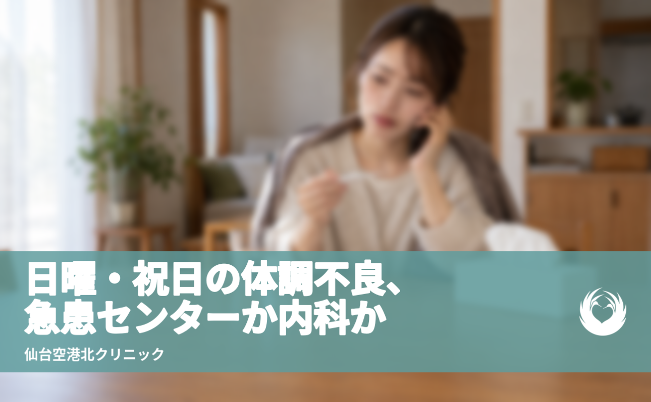 日曜・祝日の体調不良 急患センターか内科か